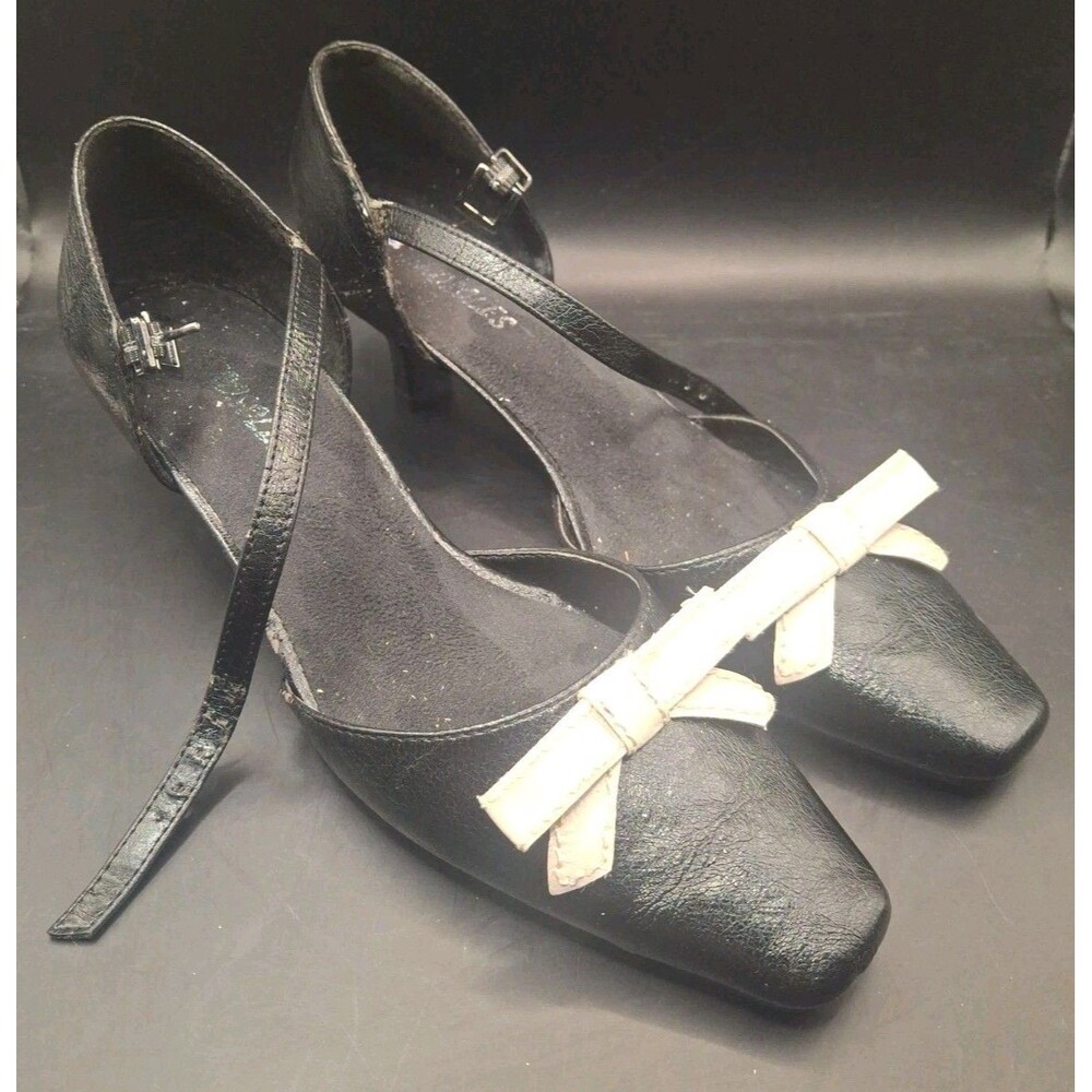 Aerosoles Bow Peep Kitten Wedge Pump Black - Women's 6.5 - Picture 2 of 6
